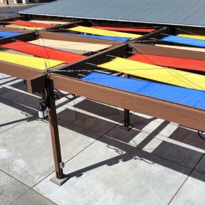 Nomar International Market Shade Structure Cross Bracing